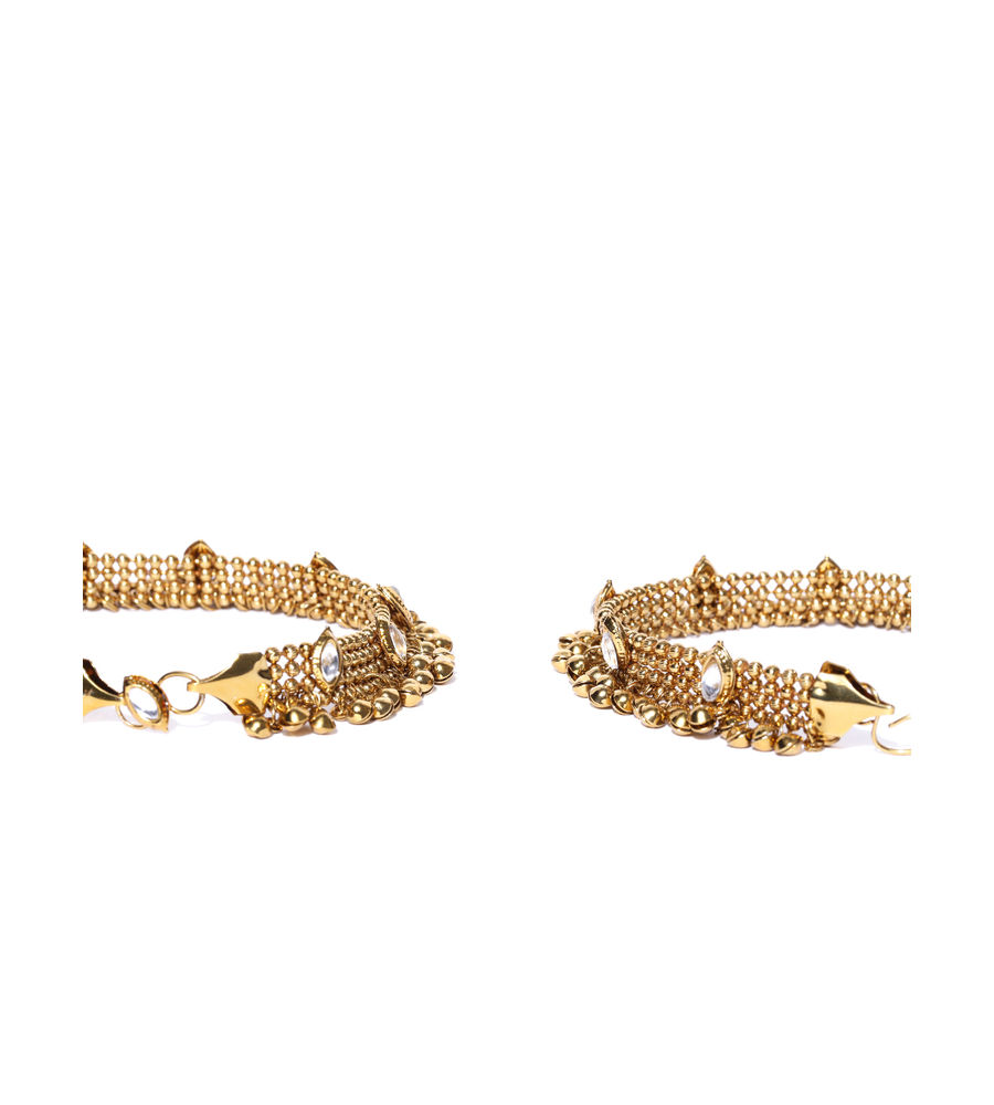 YouBella Gold-Toned Stone-Studded Anklets